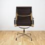 Aluminium Chair EA 112 Drehbar Leder Braun 3