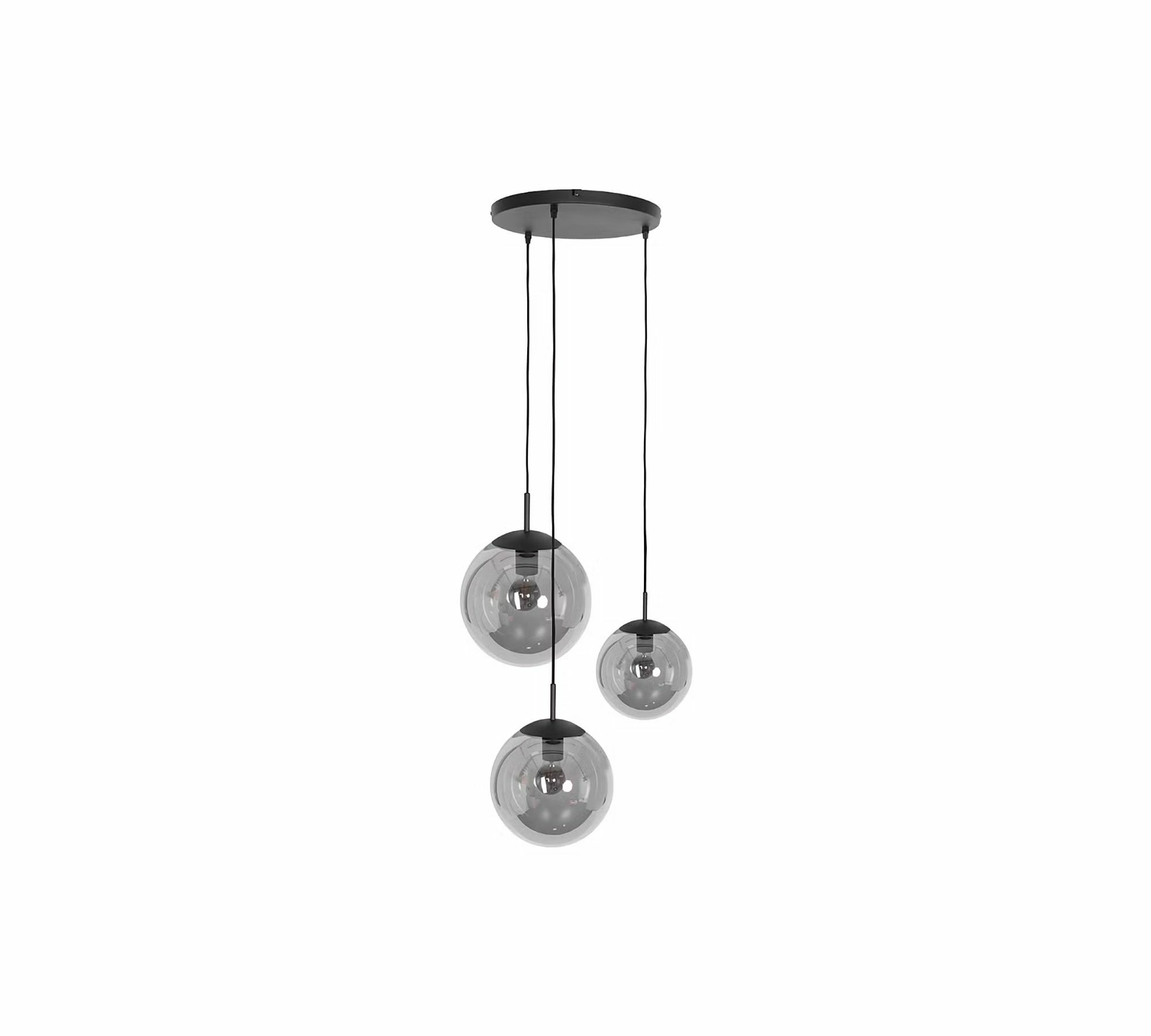 Bollique Pendant Lamp 3-light Iron Glass Black 3