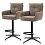 Bar stool DIDRIP set of 2 height adjustable brown 0