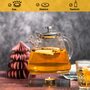 Teekanne Glas Edelstahl Transparent 1,5 Liter 1