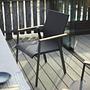 Soul Stuhl Stapelbar Aluminium mit Teak-Armlehne Anthrazit 3