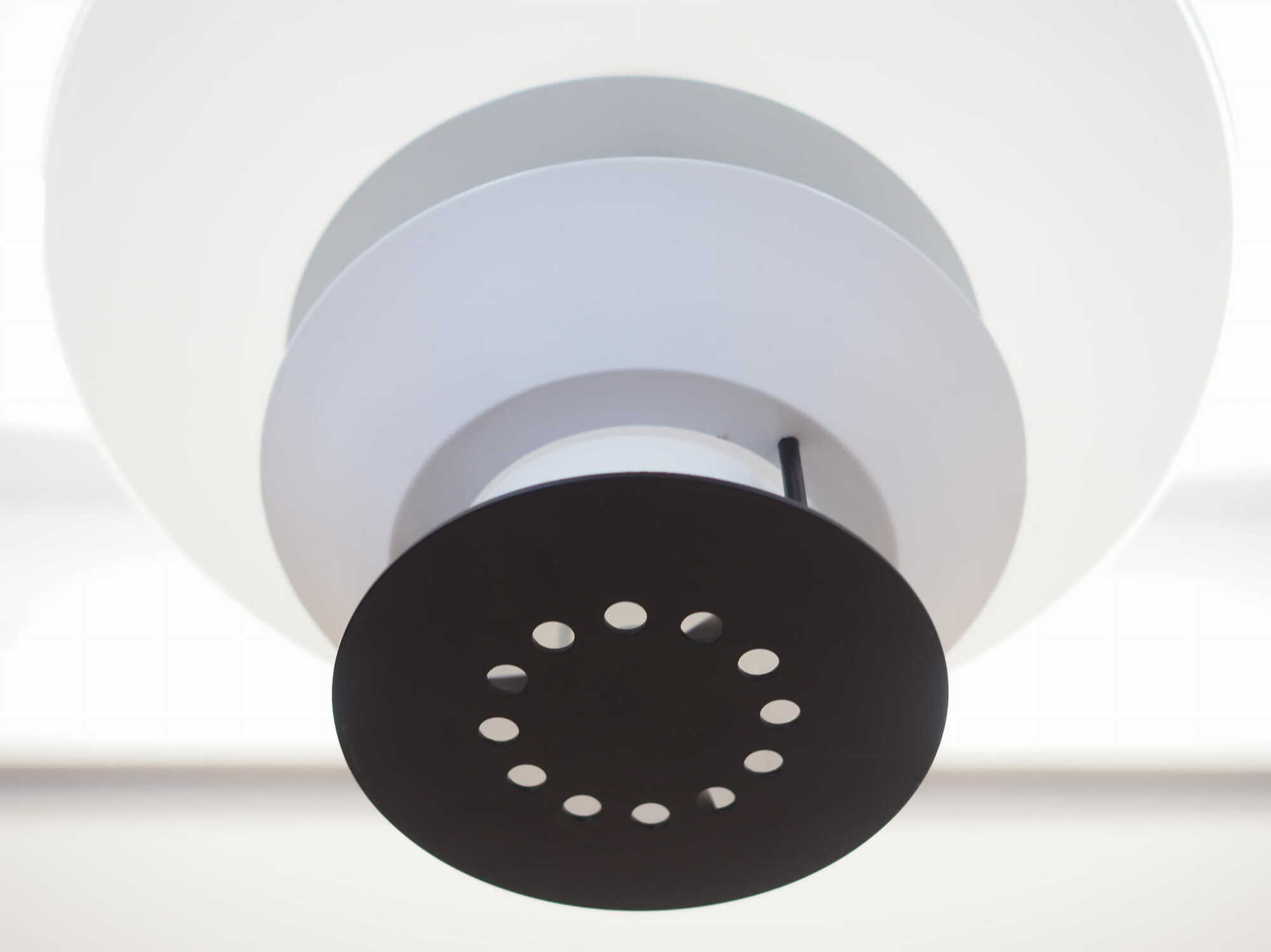 Vintage Pendelleuchte Glas Metall Weiß 1990er Jahre 7