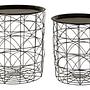 2x Hege Drahtkorbtisch Metall Schwarz 0