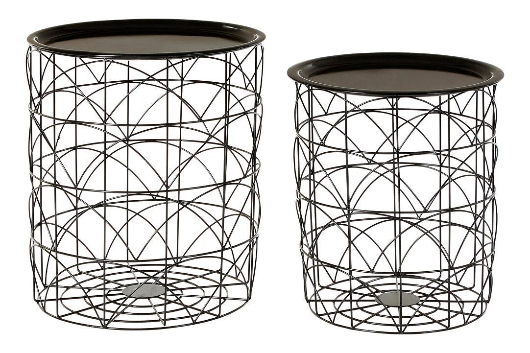 2x Hege Set Drahtkorbtischen Schwarz 0