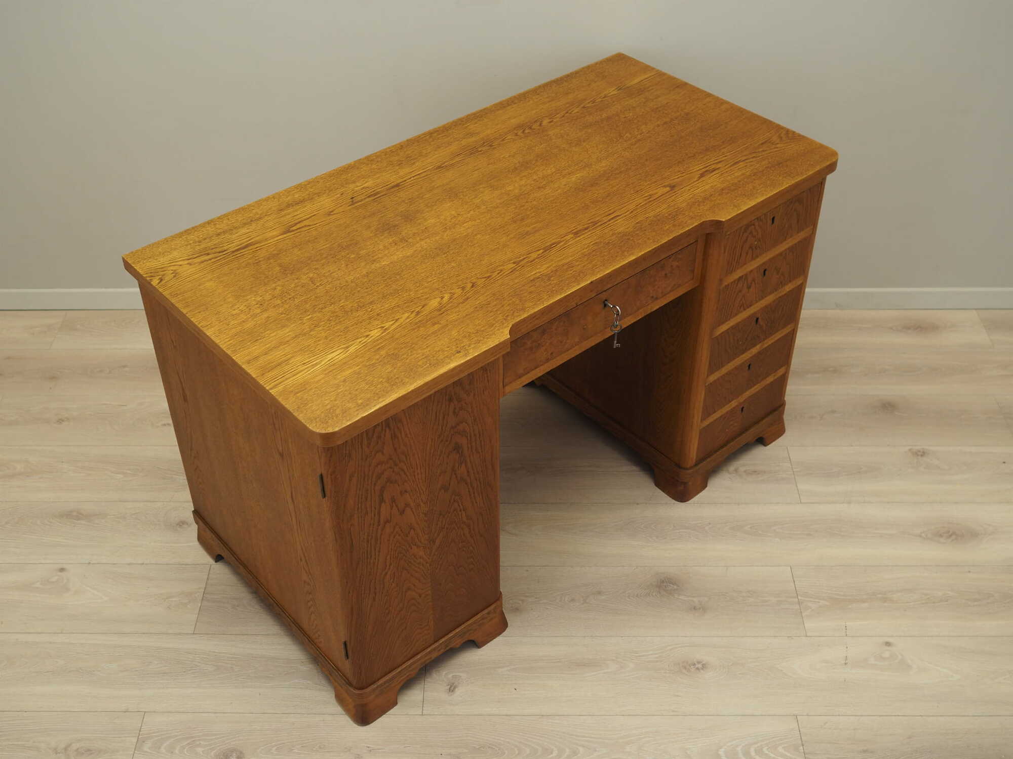 Vintage Schreibtisch Holz Braun 1960er Jahre 7