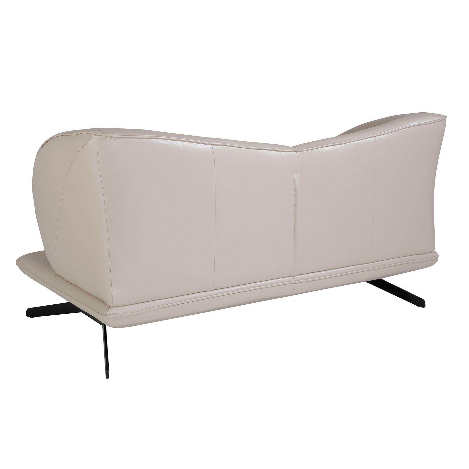 2-Sitzer Sofa in taupegrauem Leder 6145 7