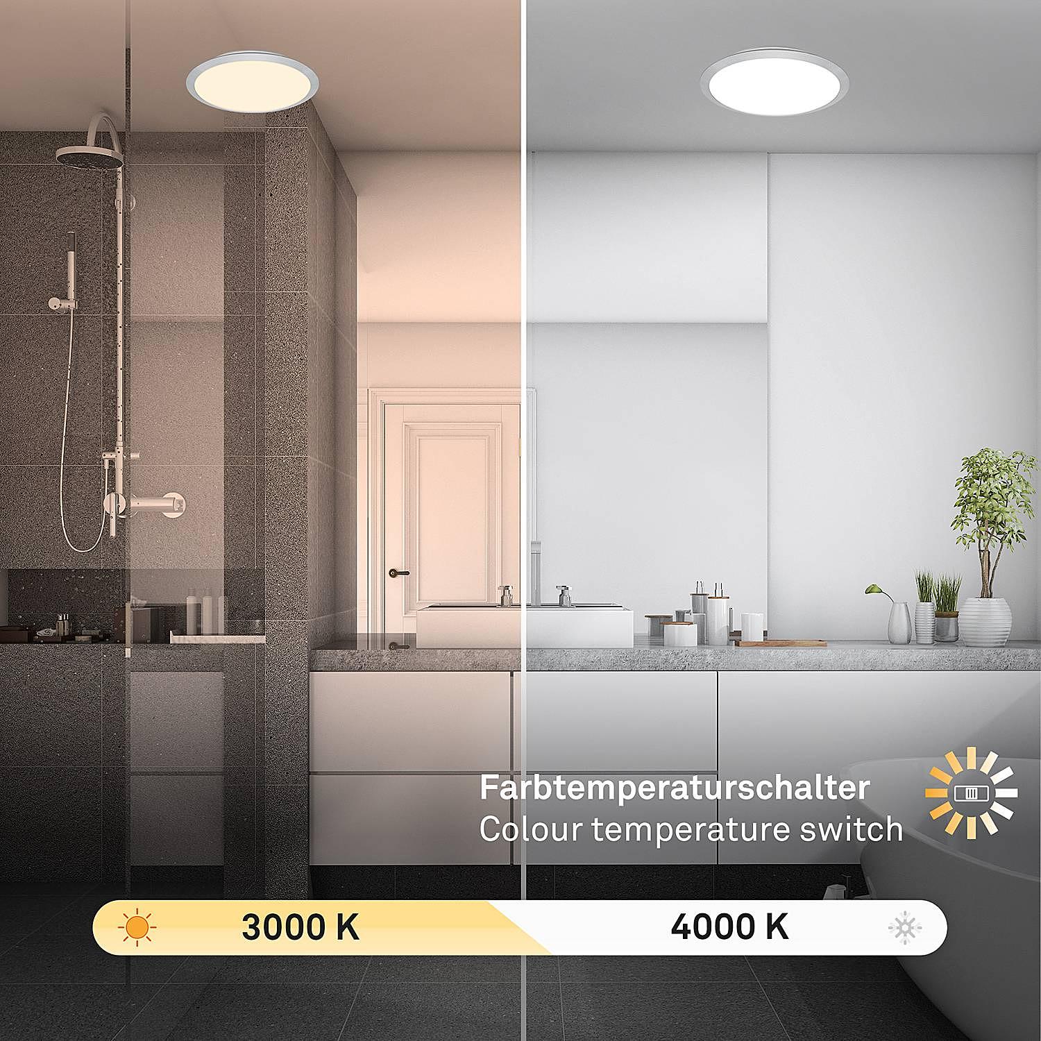 Colaria LED-Badleuchte Polypropylen Silber 3