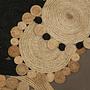 Bosie Demir Kleiner Runder Natur- und Schwarz Jute Teppich 2