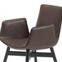 Amelie Stuhl Leder Holz Braun Schwarz 1