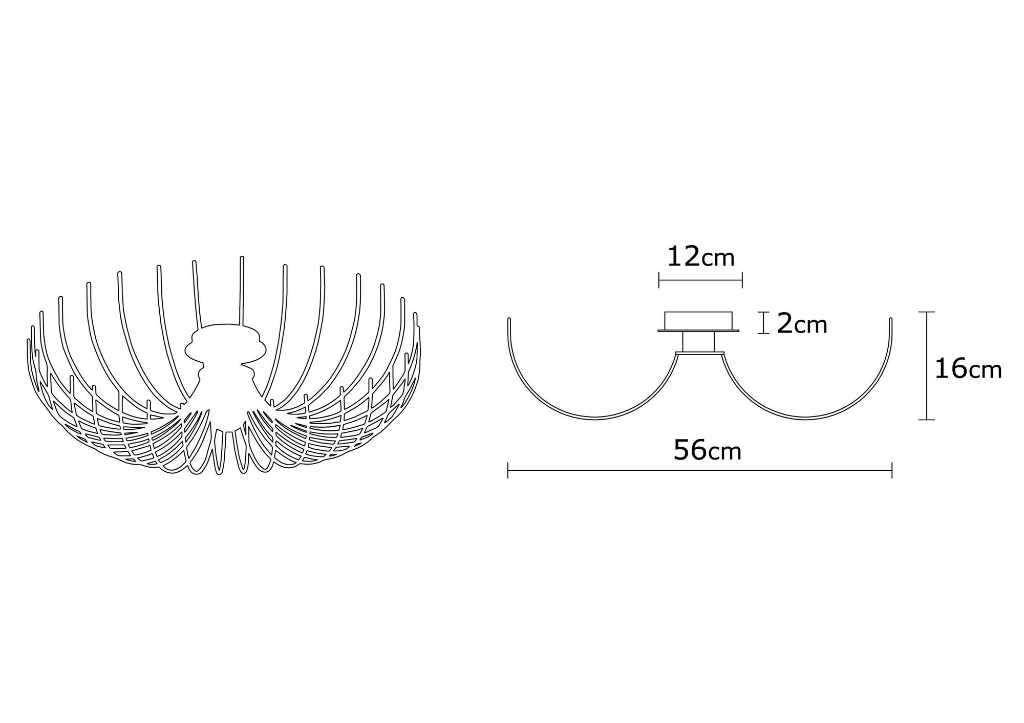 Lampada da soffitto in metallo nero 2