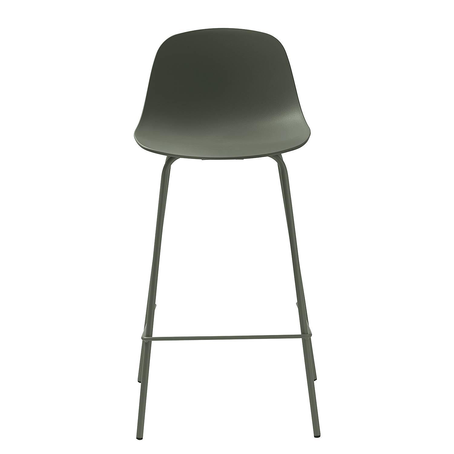 Bar stool Toledo Set of 2 Mixed fabric Steel Olive green 1