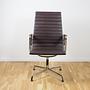 Aluminium Chair EA 112 Drehbar Leder Braun 6