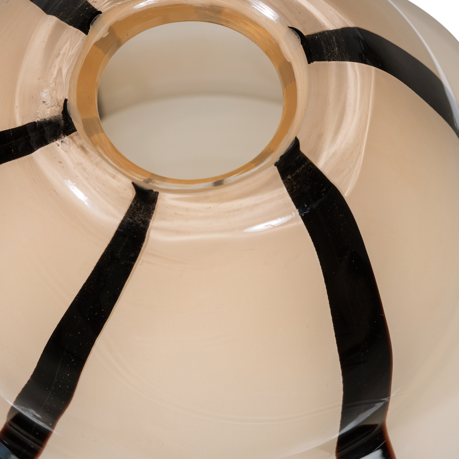 Kenny Vase Glas Schwarz-Creme Gestreift 5