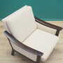 Vintage Sessel Holz Textil Creme 1970er Jahre 7