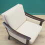 Vintage armchair wood fabric cream 1970s 7