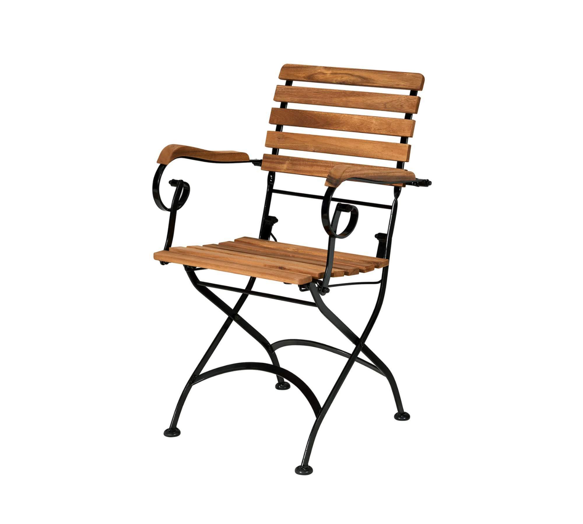 Gartenstuhl Metall Akazienholz Geölt 0