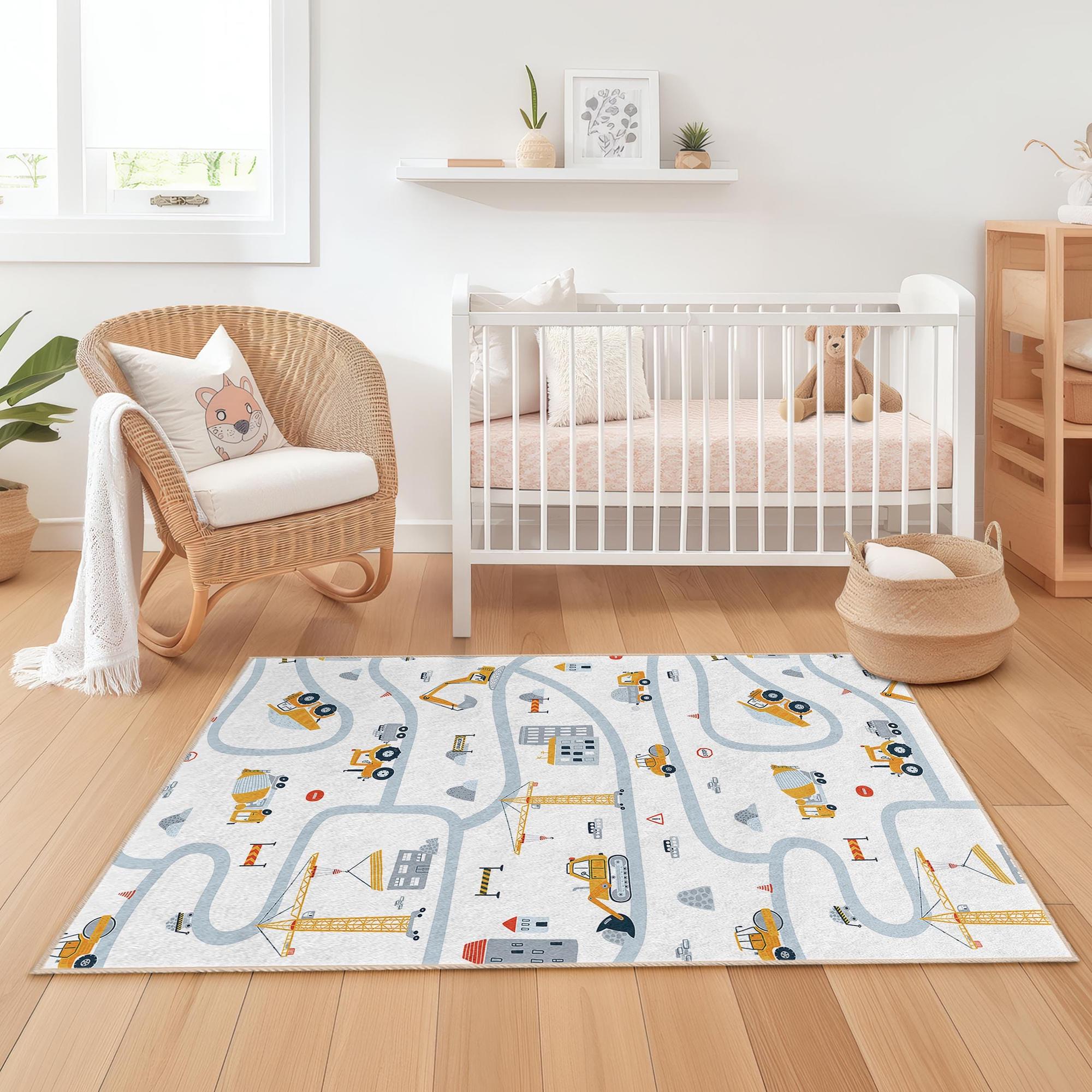 Baustelle Kinderteppich Mehrfarbig 160x230cm 1