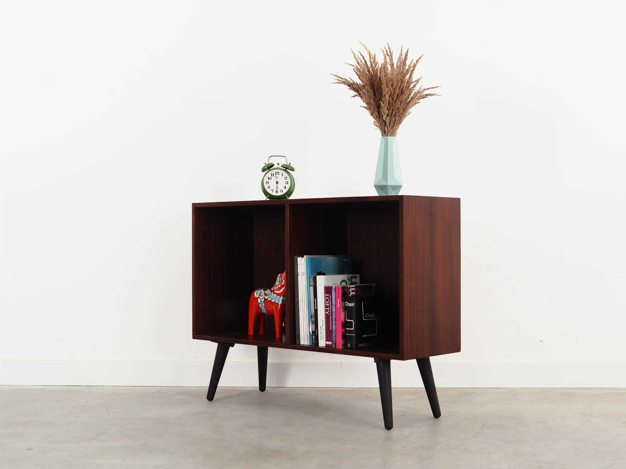 Vintage bookshelf mahogany brown 1970s 2