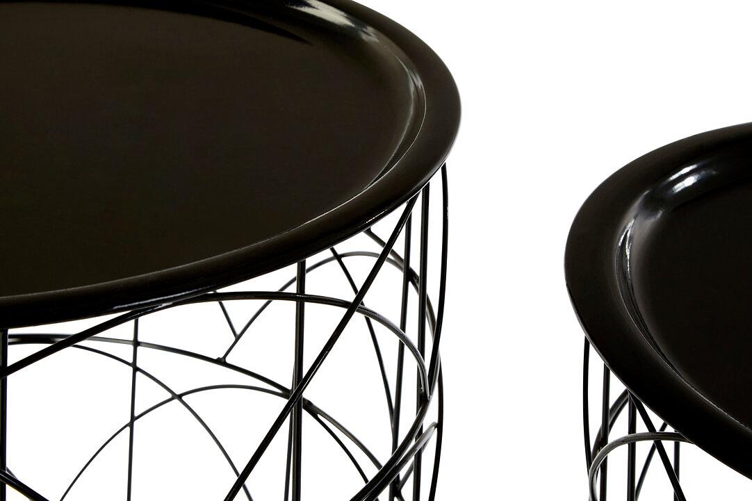 2x Hege Set Drahtkorbtischen Schwarz 2