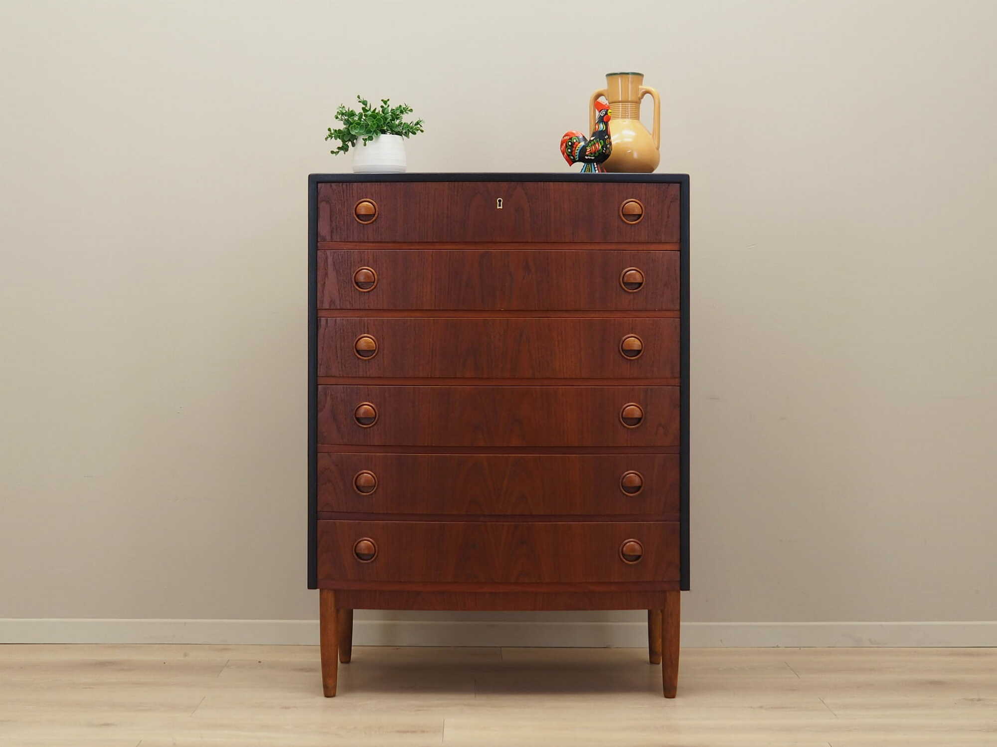 Vintage chest of drawers Teak wood Brown 1960s 1