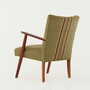 Vintage Stuhl Teakholz Textil Grün 1960er Jahre 4