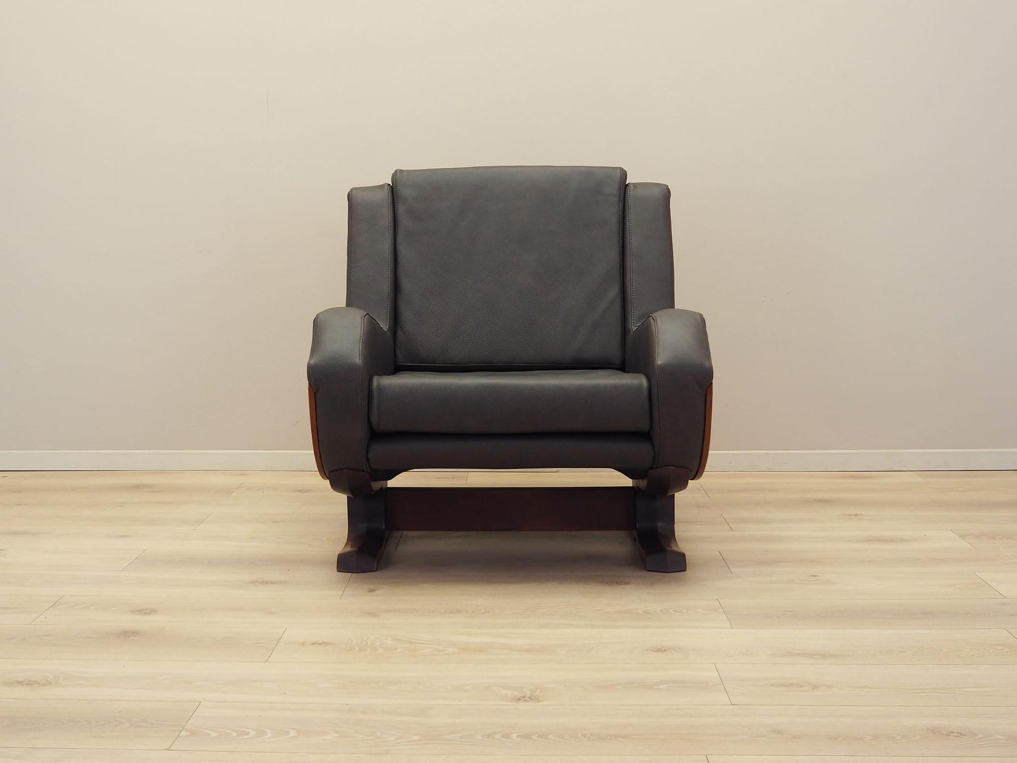 Armchair Leather Dark Brown 1970s 1