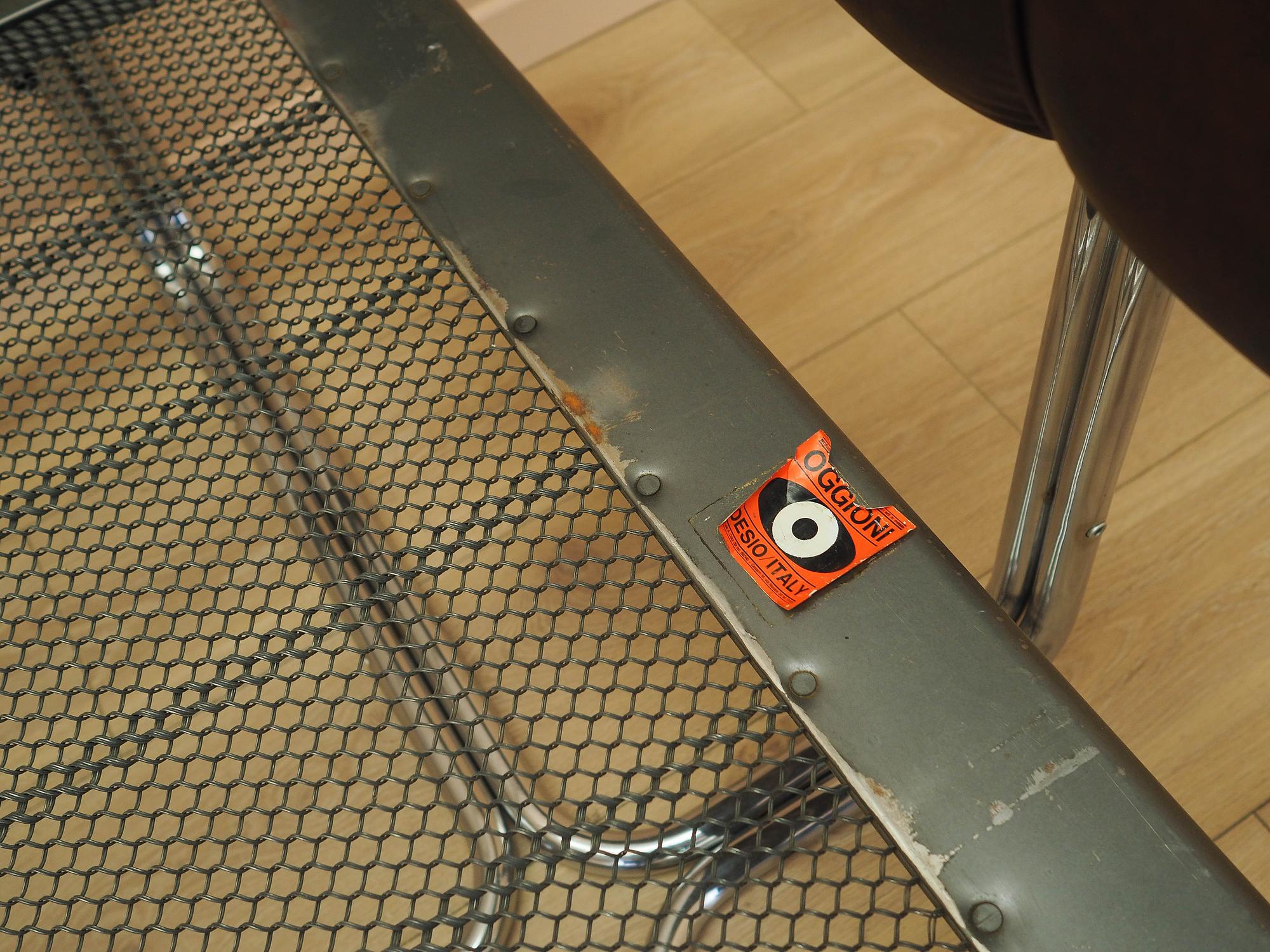 Vintage Bed Metal Frame Natural Leather Brown 1980s 10