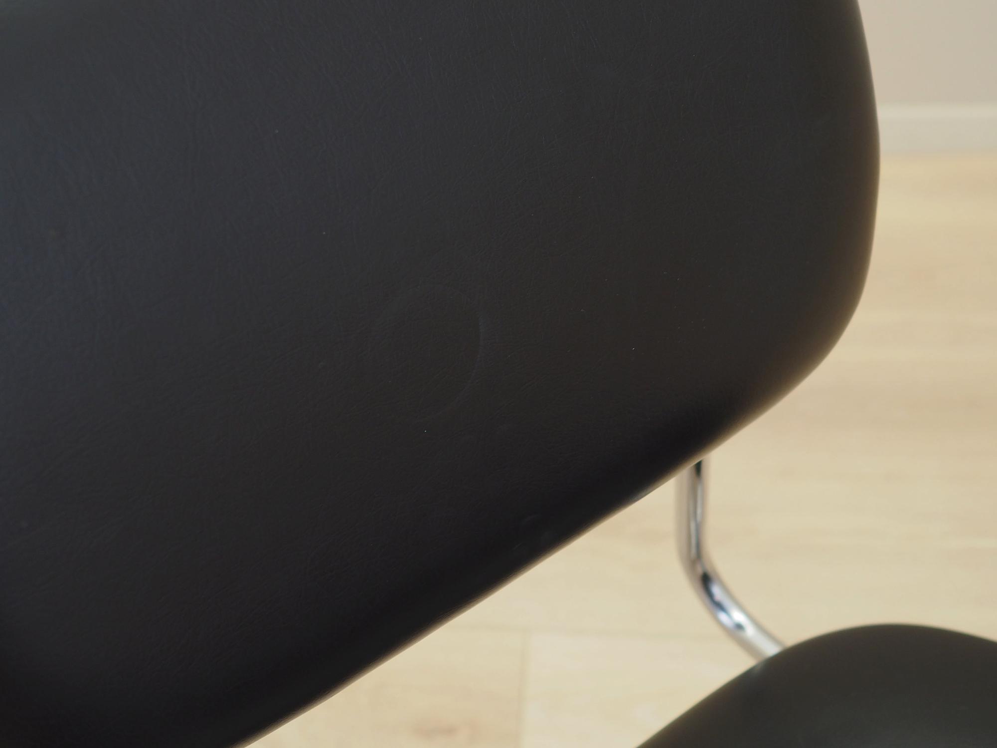 Dining chair faux leather metal 1970s 12