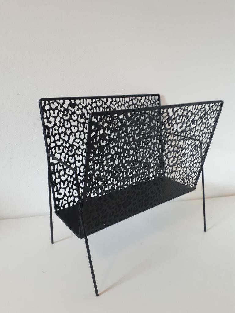 Vintage Magazinständer Metall Schwarz 3