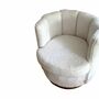 2x Armchair Fabric Metal Cream 5