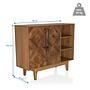 Chest of drawers SANTJAGO WOOD L 95x32x79.5 cm 2 doors 3 compartments Solid fir hjh LIVING 5
