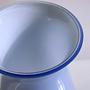 Vintage Vase Milk Glass Opalina Filigrana Blue 1970s 2