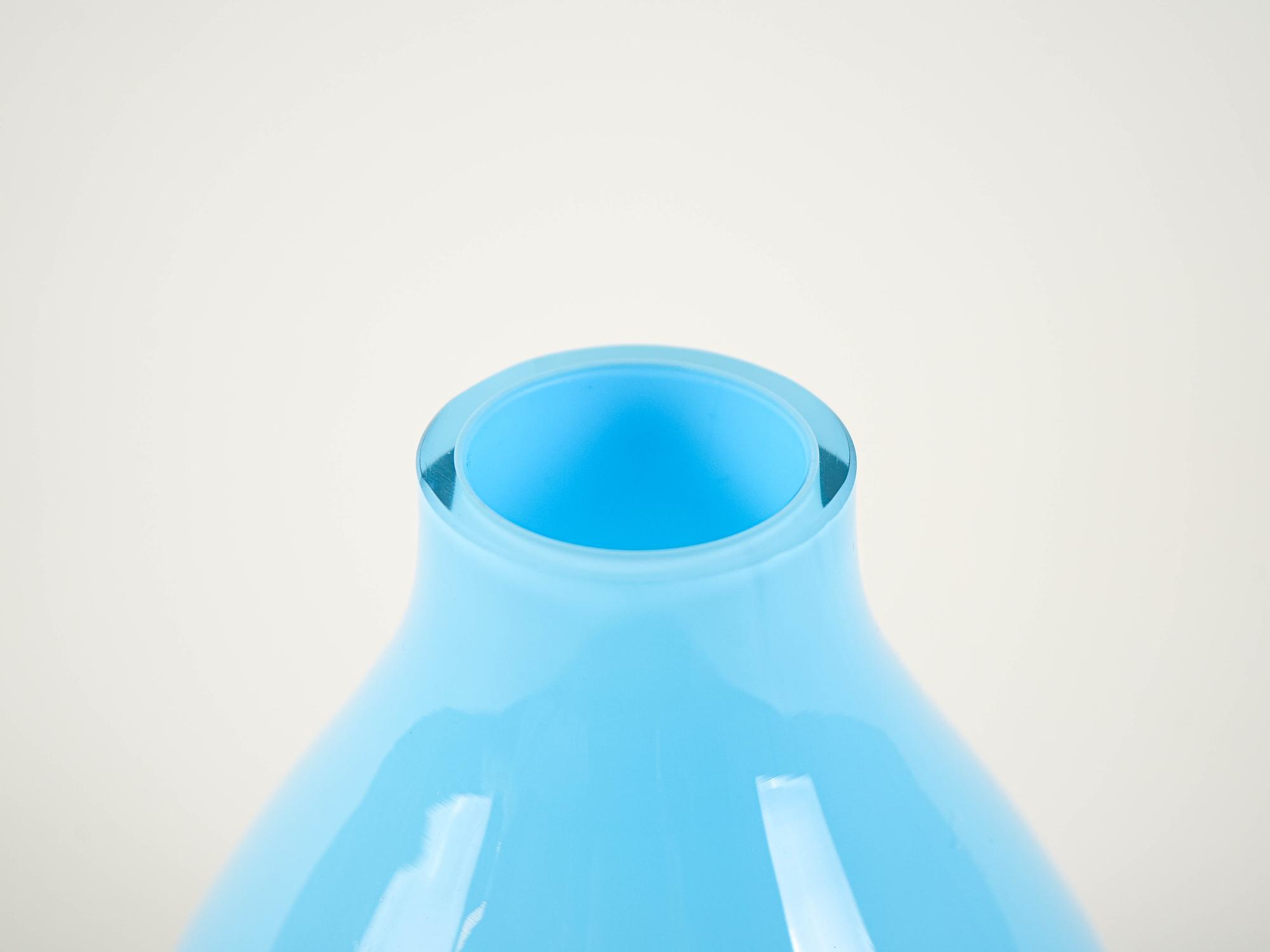 Light blue 1970s glass vase 5