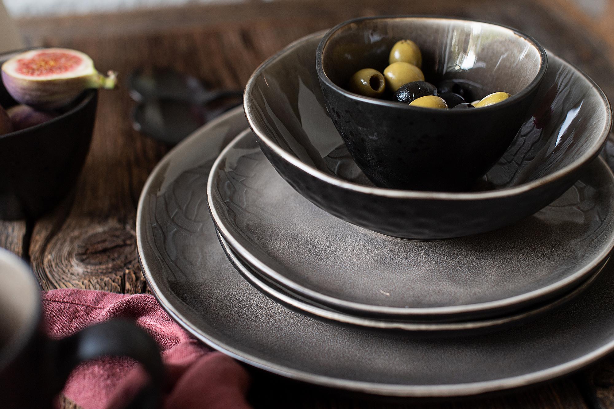 8x Niara Coffee Cup Set Organic Ceramic Black Brown 4