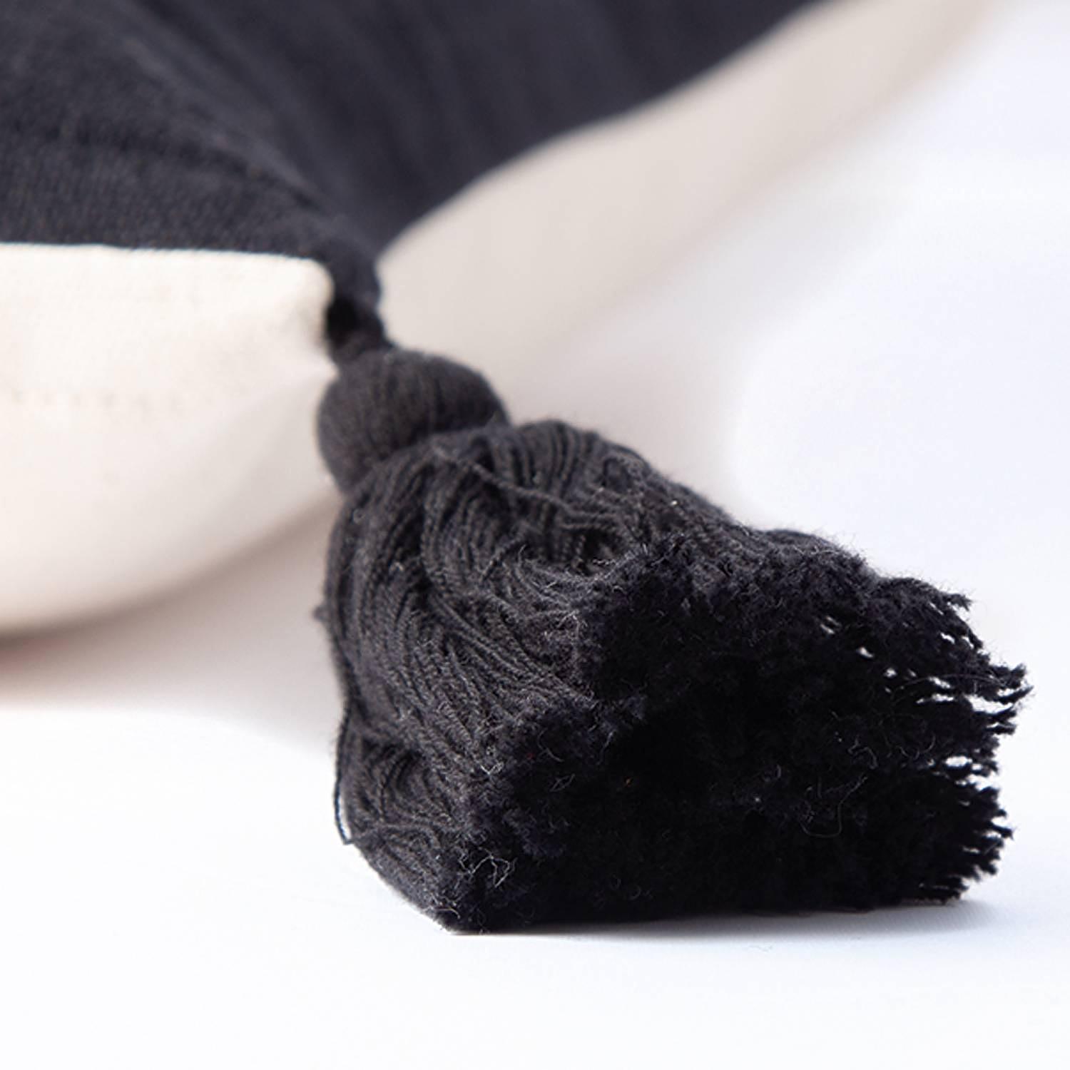 Kissenbezug Knot Lines Baumwolle Schwarz 2