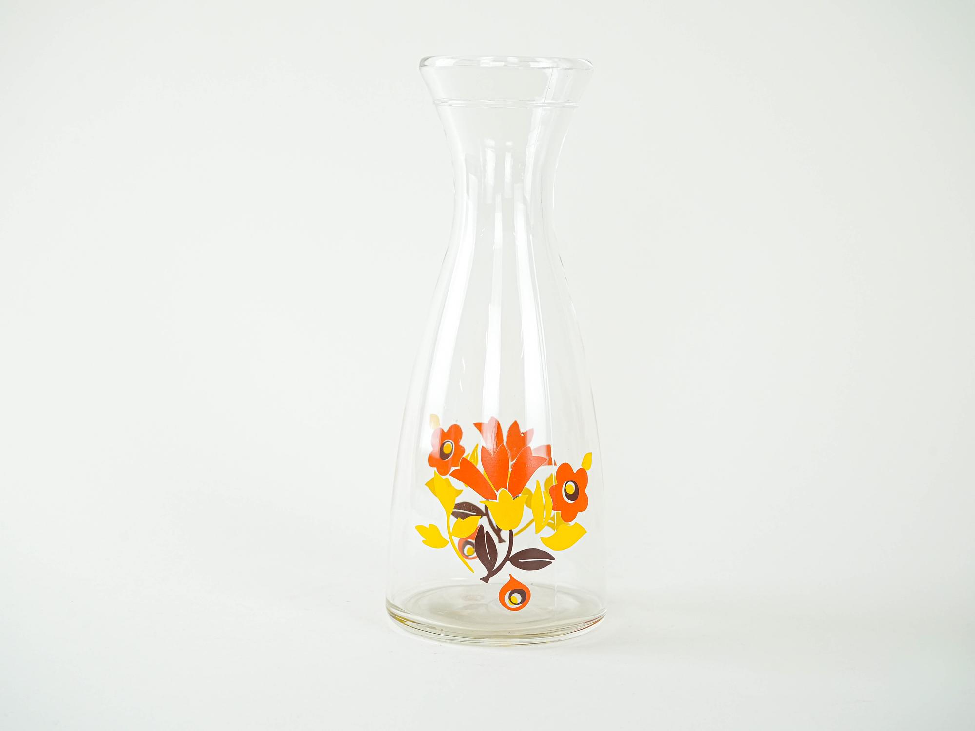 Glass carafe Red 1970s 7