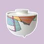 Vintage New Wave Zuckerdose Porzellan 1980er Jahre 0