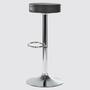 Bar stool Vincent Faux leather Black / Chrome 1