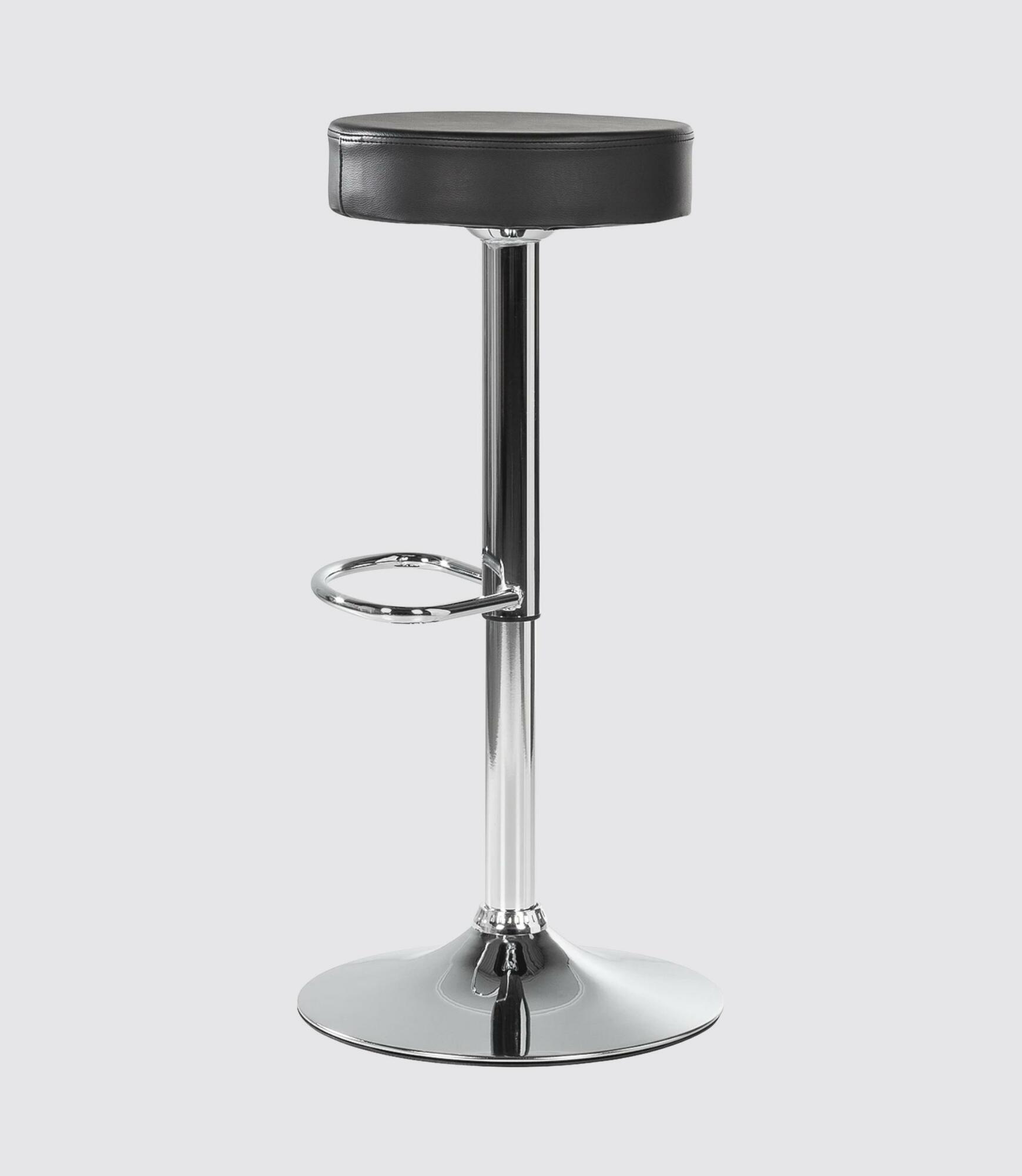 Bar stool Vincent Faux leather Black / Chrome 1