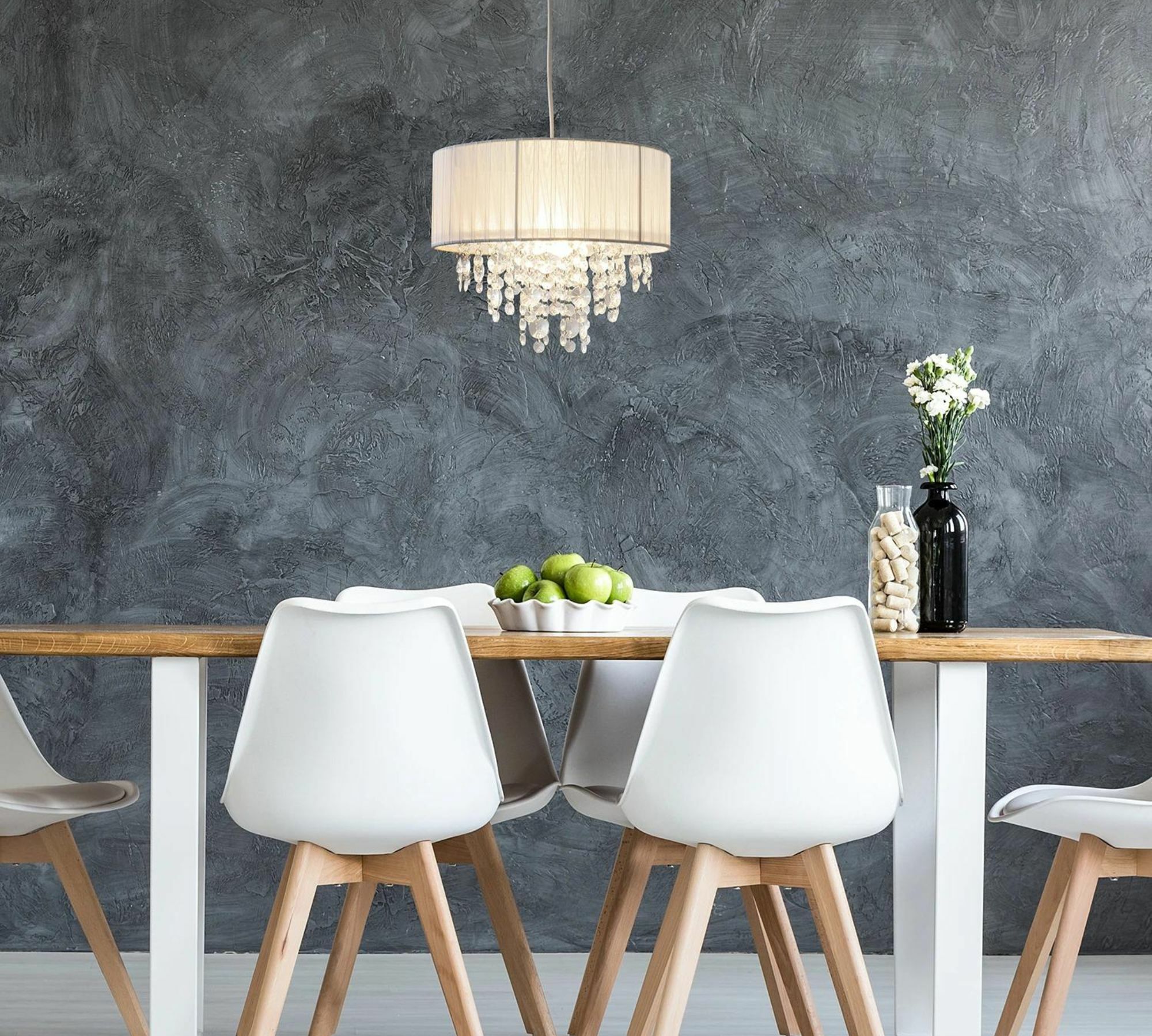 Pendant lamp 1-bulb textile plastic 0