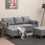 Schlafsofa Récamiere Links & Hocker Grau 0