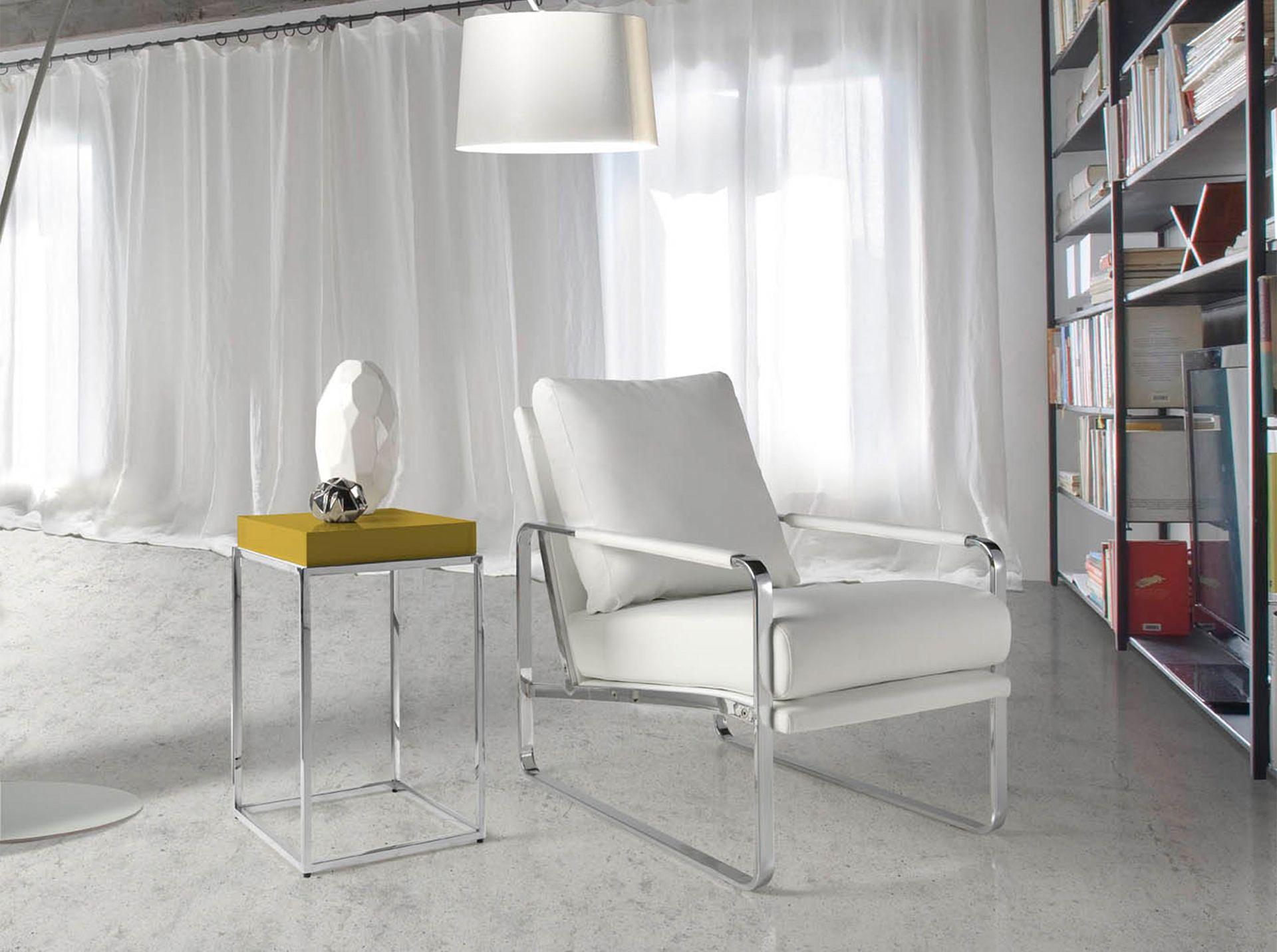 Armchair Faux Leather White 3