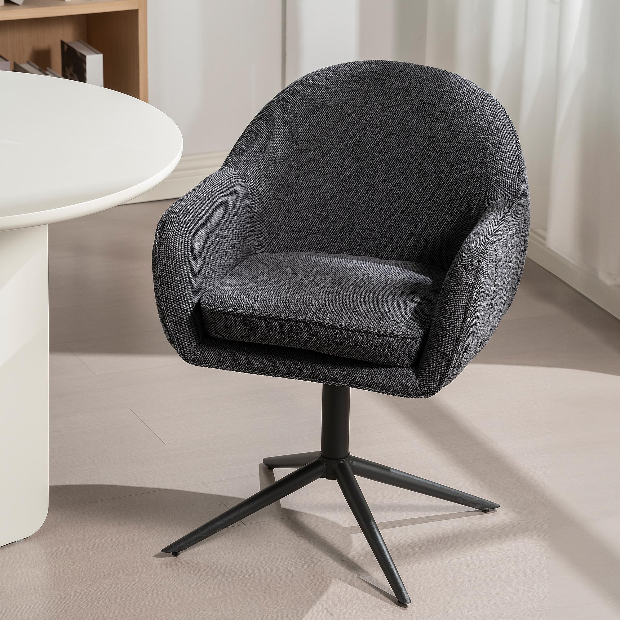 Armchair Swivel SANDO Set of 2 Anthracite 3