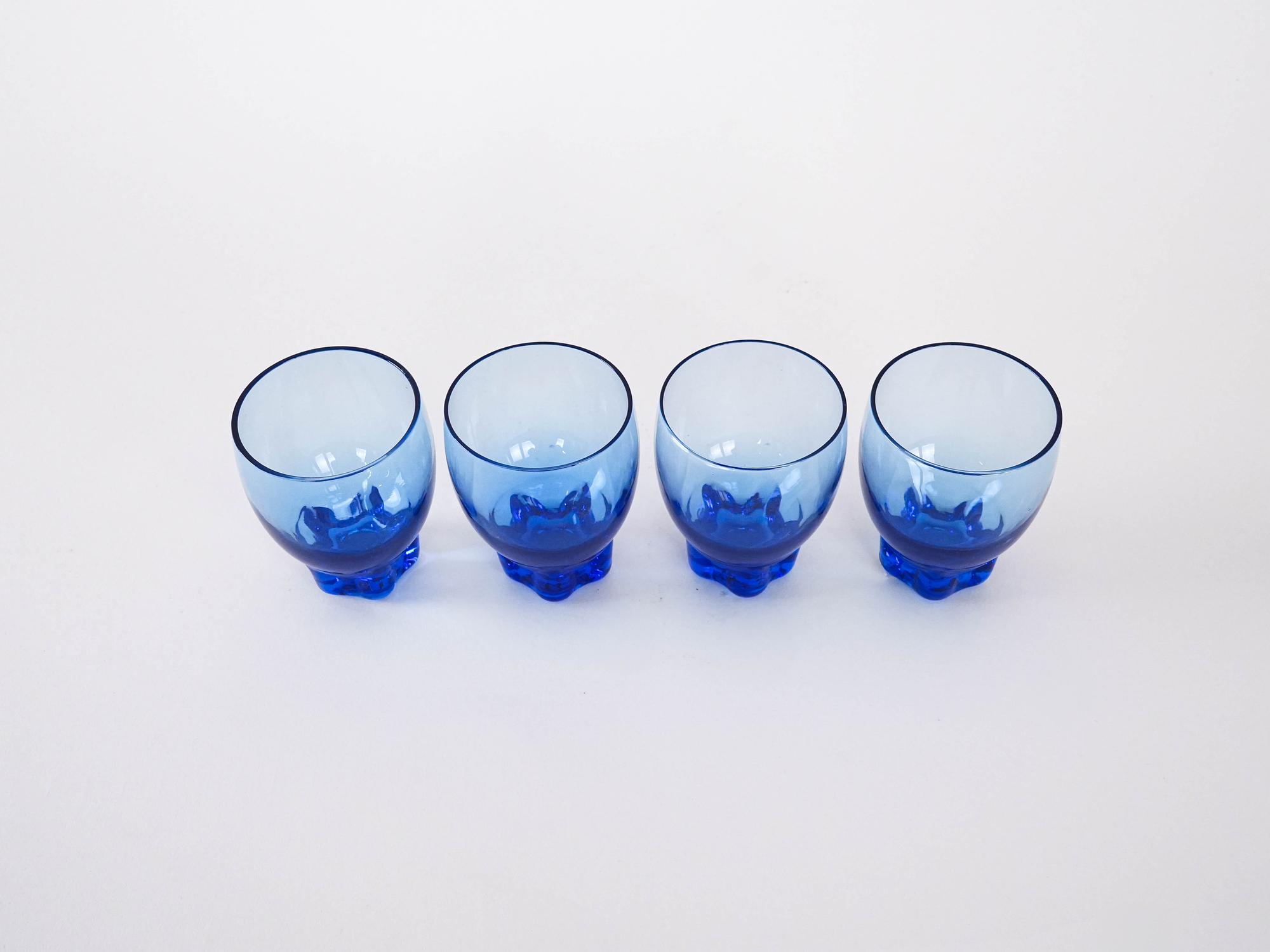 Kobaltgläser 4x Blau  4