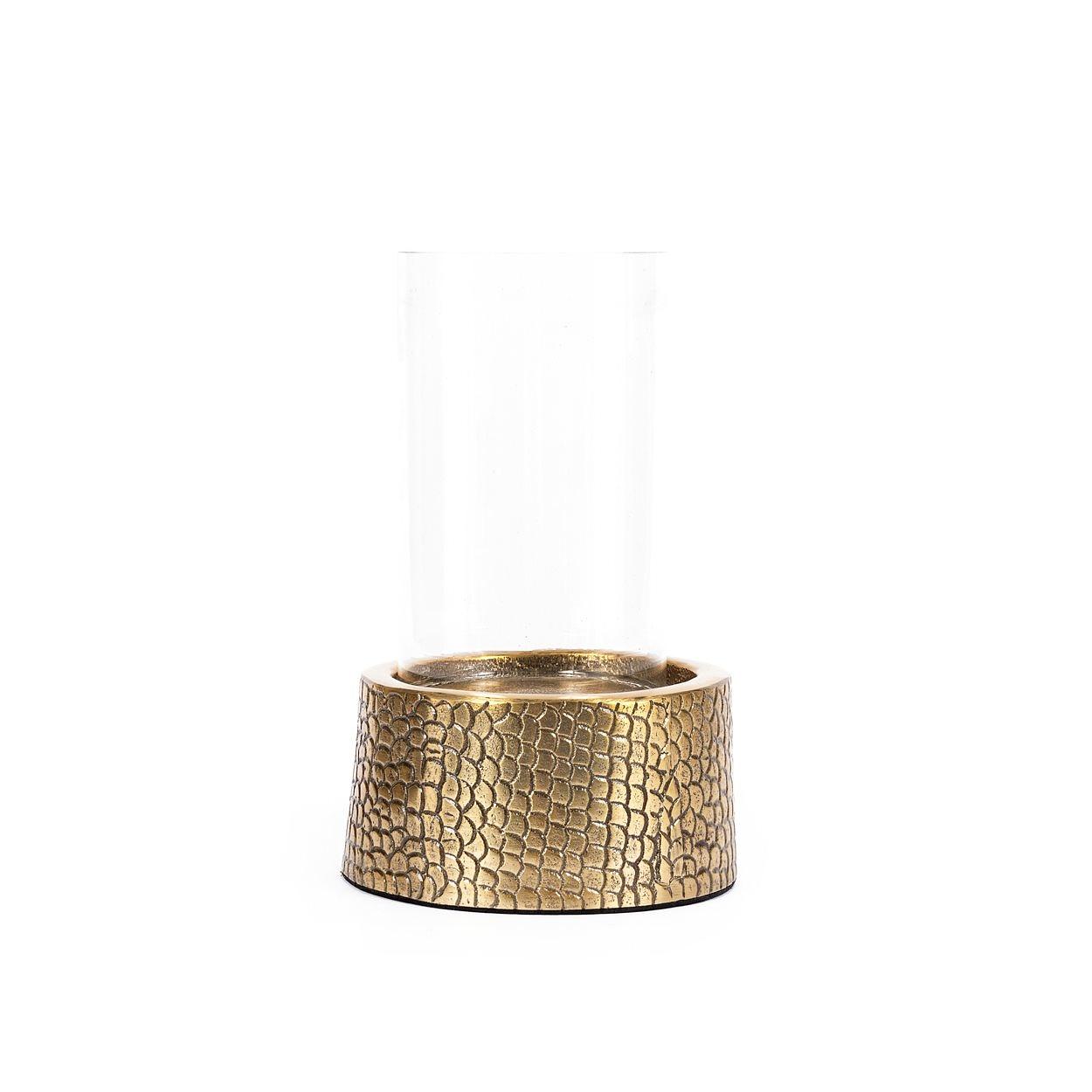 Croco Candleholder Glass Brass 1