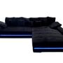Sofa Récamiere Rechts LED-Funktion Baumwolle Schwarz 0