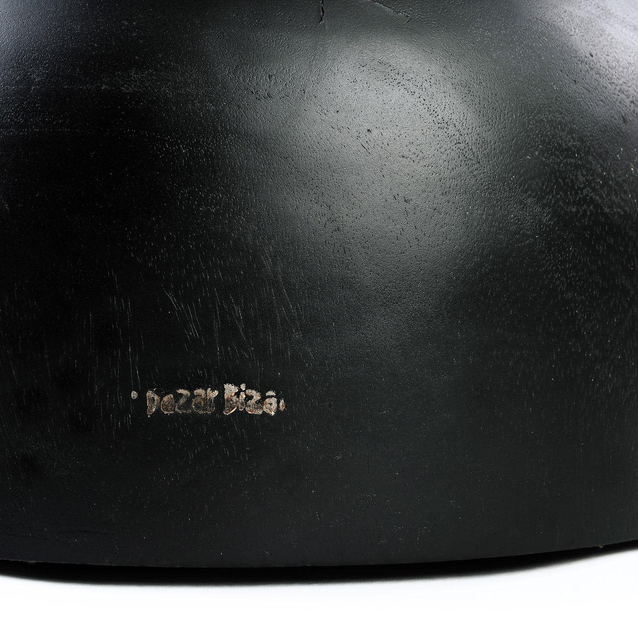 Der Karbun Hocker Schwarz Natur  ø50cm 7