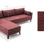 Bella Sofa Récamiere Links  Rot 6