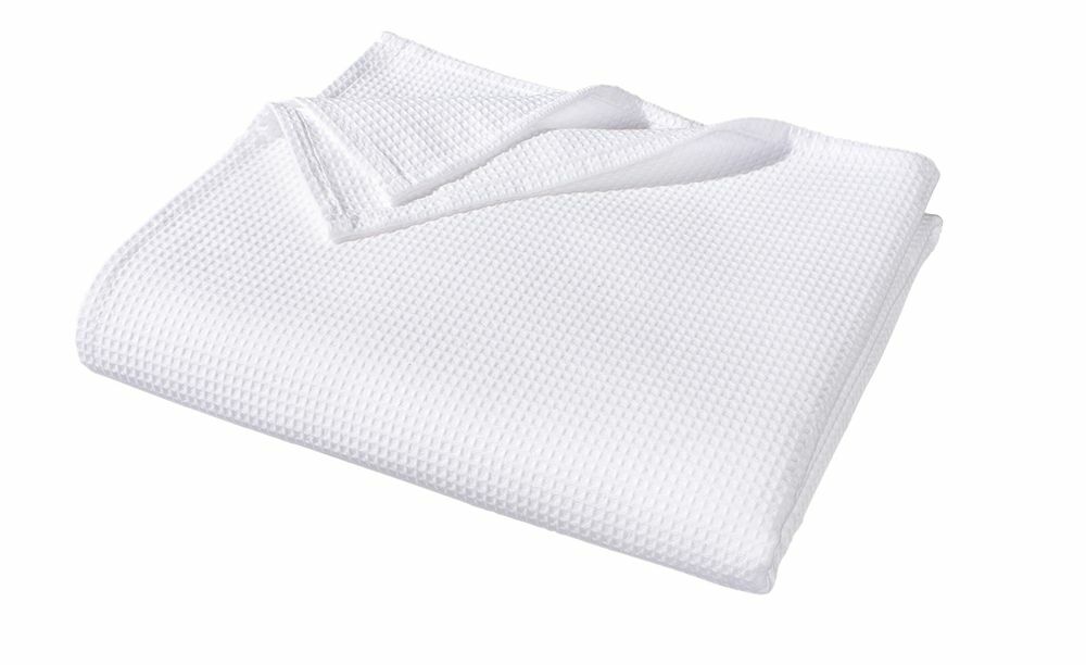 Kissen und Decken Set aus Waffelpiqué 100% Baumwolle Weiß  1
