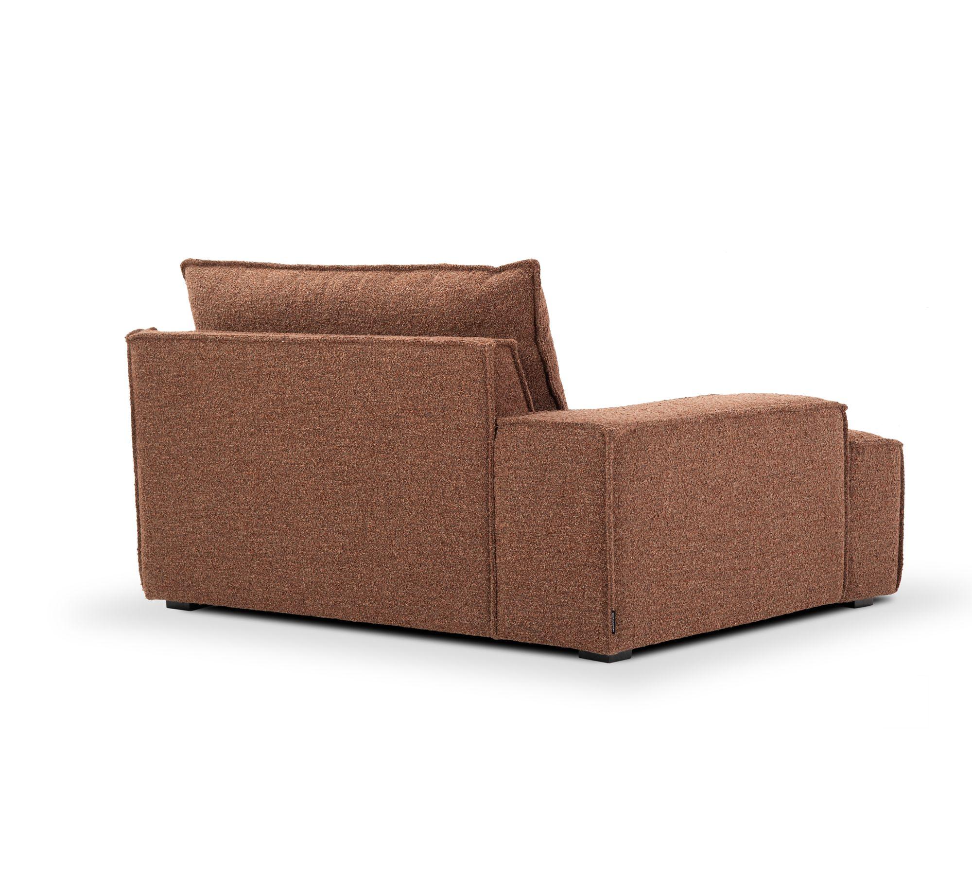 Daphne Module 1-Seater Left Pebble Rust 2